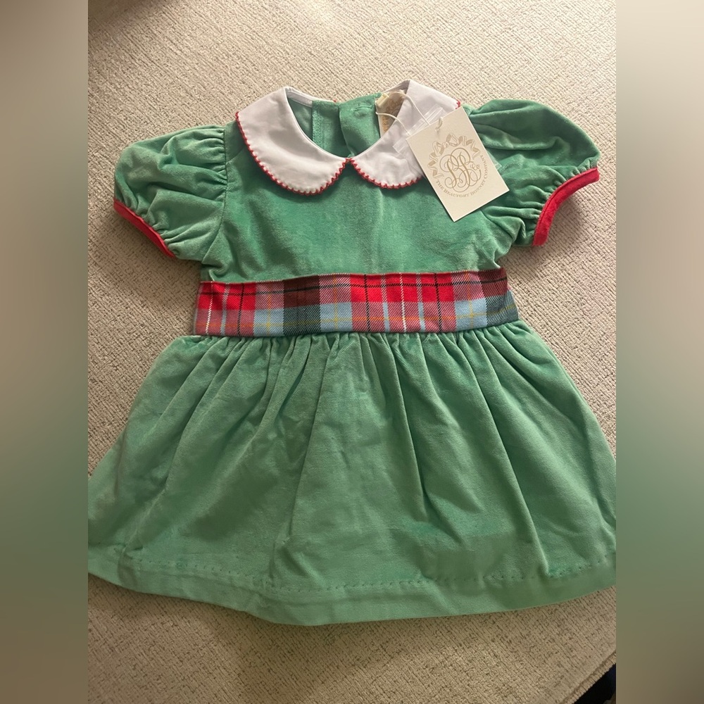 The Beaufort Bonnet Company Green Plaid Kids Dress
